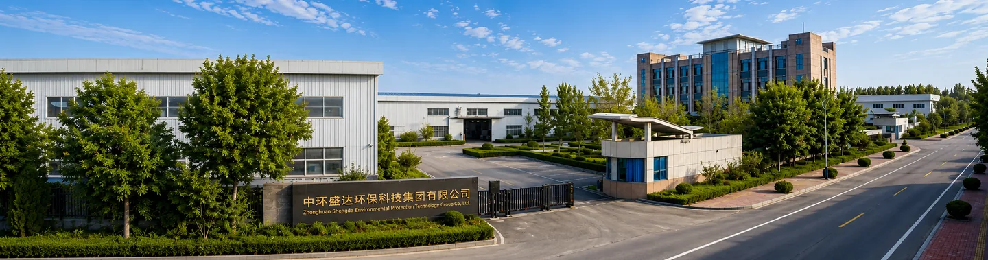 中环盛达山东生产基地厂区入口、生产厂房与办公楼全景